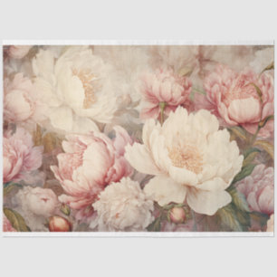 PAPEL DE SEDA ROSA ROMÁNTICO DE SHABBY Y DECORACIÓN DE PEONES