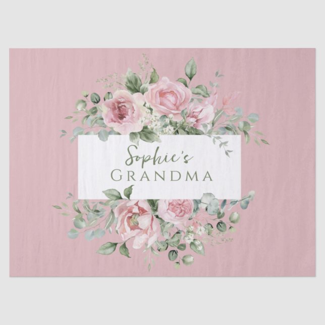 Papel De Seda Rosa Rosa Blush Abuela (Anverso)