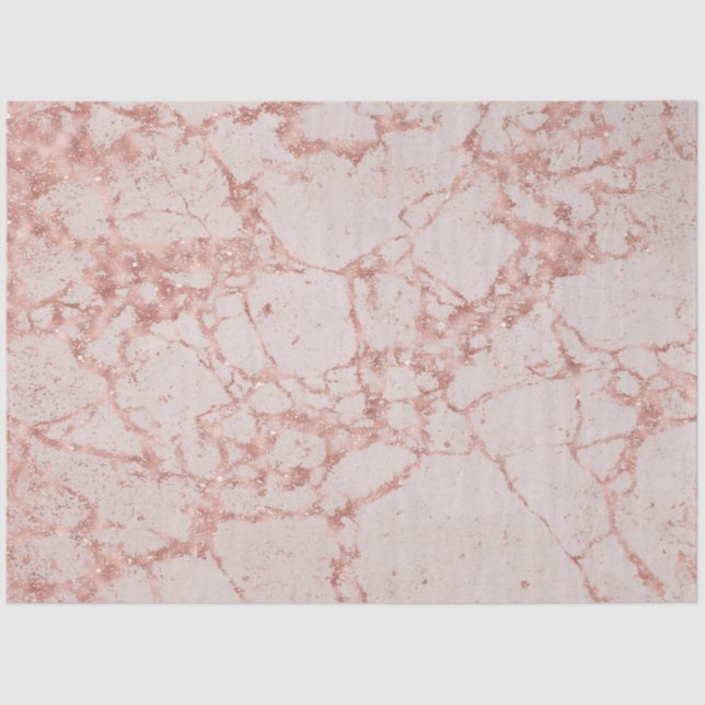 Papel De Seda Rosa rosa Purpurina Rubor Marble Modern (Anverso)