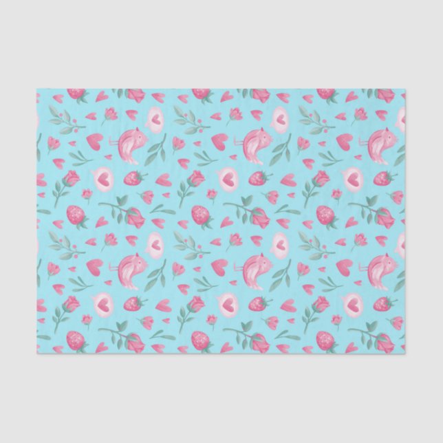 Papel De Seda Rosa rosa Romance El día de San Valentín del patró (Anverso)