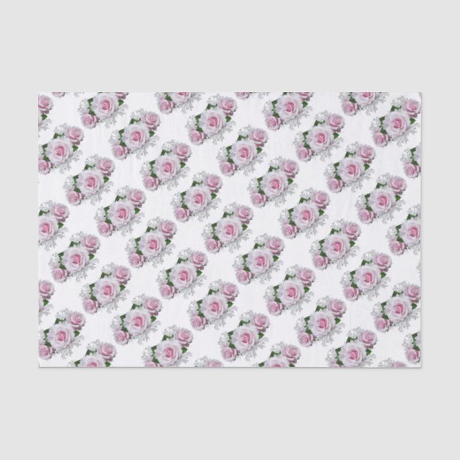 Papel De Seda Rosa Rosa Rosa Bouquet (Anverso)