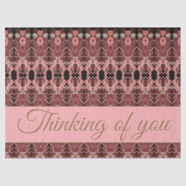 Papel De Seda Rosa rosa y Borgoña (Anverso)