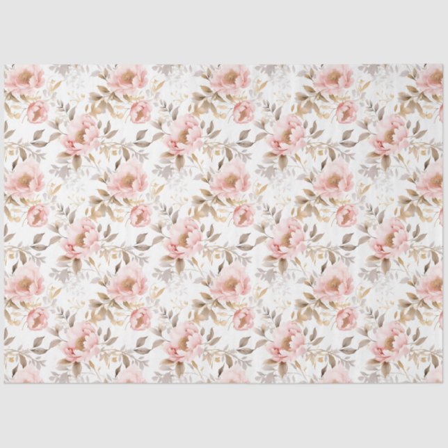 Papel De Seda Rosa rosada flor asiática Rosa (Anverso)