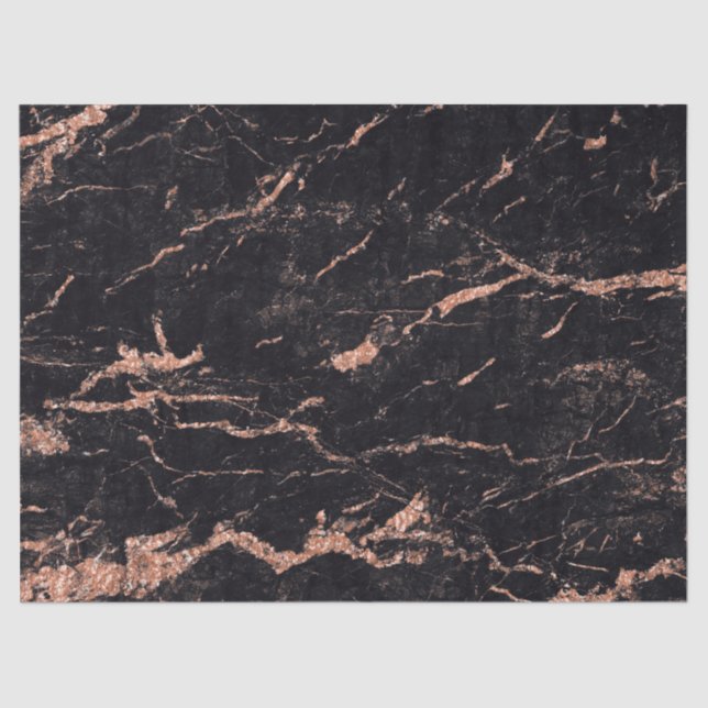Papel De Seda Rosa Rubor Glam Black Marble Purpurina (Anverso)