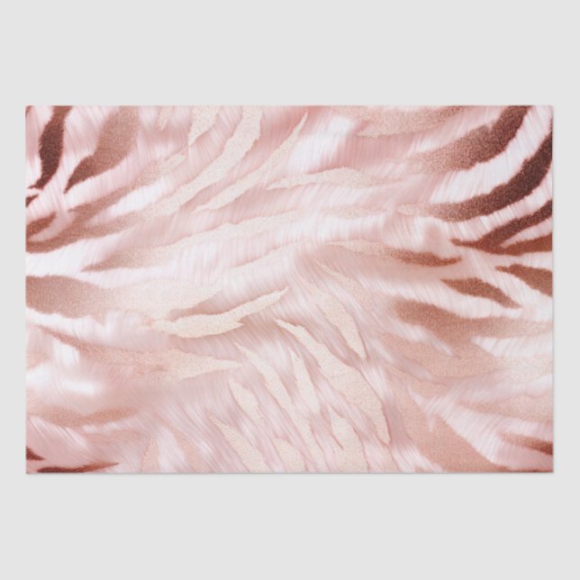 Papel De Seda Rosa Rubor rosa Zebra Animal (Anverso)