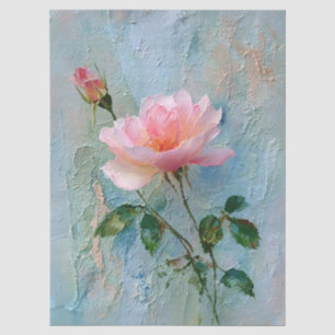 Papel De Seda Rosa Shabby Chic con Impasto