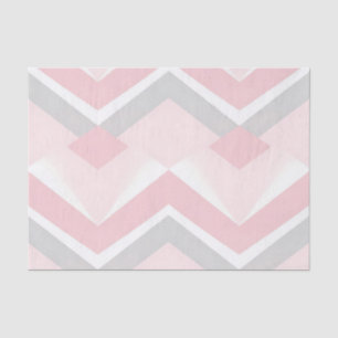 Papel De Seda Rosa Suave Chevron Geométrico