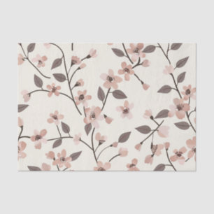 Papel De Seda Rosa Suave Desvanecido Floral Silvestre Boho Vinta