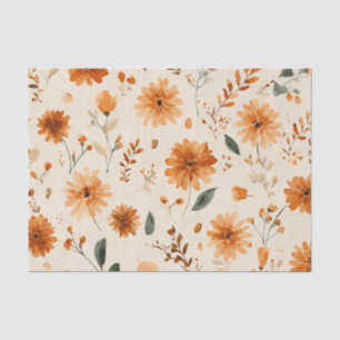 Papel De Seda Rosa Suave Desvanecido Floral Silvestre Boho Vinta