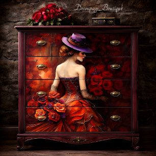 Papel De Seda Rosa Sueño de Terciopelo Decoupage
