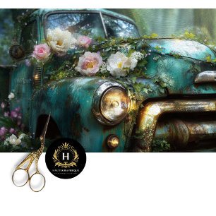 Papel De Seda Rosa Teal Rústica Decoupage para Camioneta