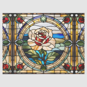 Papel De Seda Rosa Única de Vidrio Pintado Falso para Manualidad