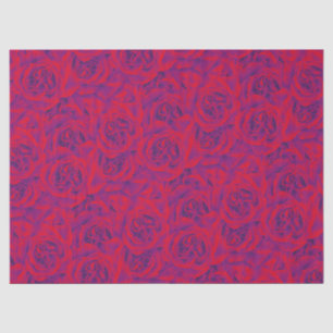 Papel De Seda Rosa vibrante Patrón Flores Flores Floral Púrpura