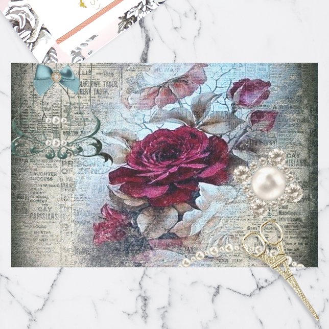 Papel De Seda Rosa victoriano Ephemera Decoupage (Subido por el creador)
