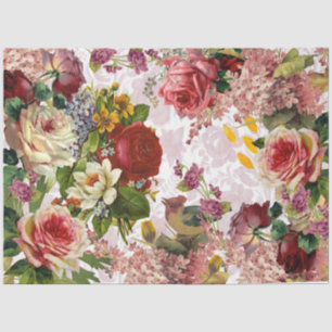 Papel De Seda Rosa Vintage Decoración Floral Ephemera