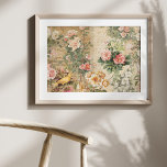 Papel De Seda Rosa Vintage Floral Ephemera Francés Decoupage<br><div class="desc">Elegantes rosas botánicos vintage con música y ephemera publicitaria francesa, vegetación foliage de hojas y un borde de encaje de papel. Este collage forma parte de una serie de imágenes coordinadas perfectas para usar en muebles pintados, puertas de gabinete o para crear sofisticados diseños de arte mural. Fue diseñada gráficamente...</div>