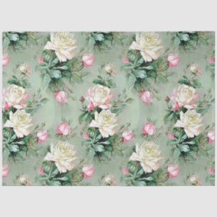 Papel De Seda Rosa Vintage Modern Popular Floral