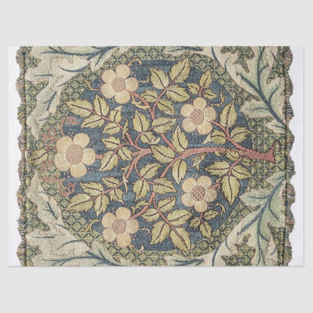 Papel De Seda Rosa Wreath de William Morris (Anverso)