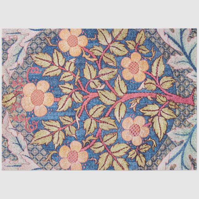 Papel De Seda Rosa Wreath, William Morris (Anverso)