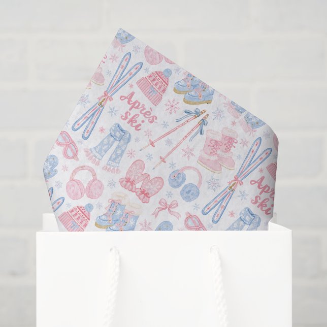 Papel De Seda Rosa y Azul Después de Esquiar (Bolsa de regalo)