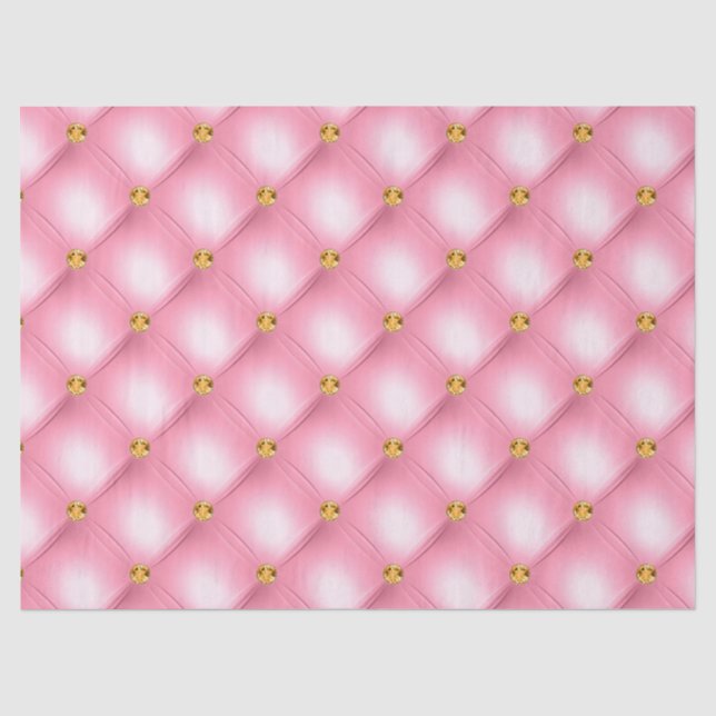 Papel De Seda Rosa y dorado tufado (Anverso)