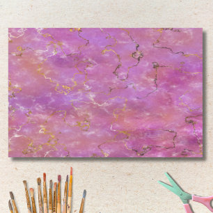 Papel De Seda Rosa y Morado con Brillos de Oro
