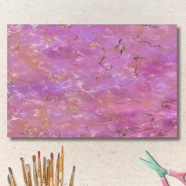 Papel De Seda Rosa y Púrpura con manchas de oro (Subido por el creador)
