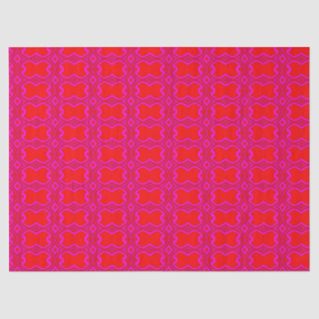 Papel De Seda Rosa y retro rojo modelados (Anverso)