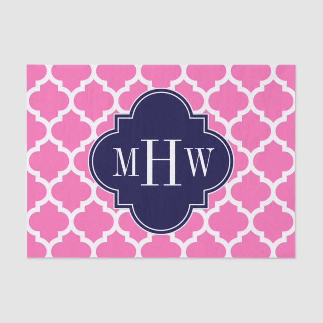 Papel De Seda Rosado caliente #2 ¿Qué Marroquí #5? 3 Monograma i (Anverso)