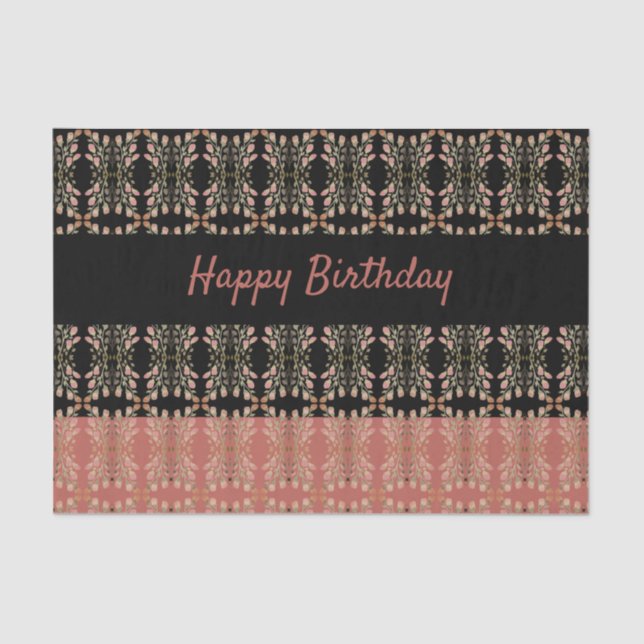 Papel De Seda Rosado Rosa Con Negro (Anverso)