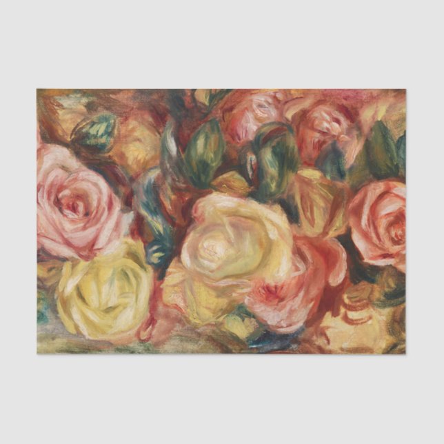 Papel De Seda Rosas (1912) de Pierre-Auguste Renoir (Anverso)