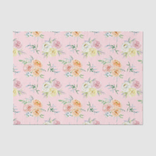 Papel De Seda Rosas acuarelas en rosa