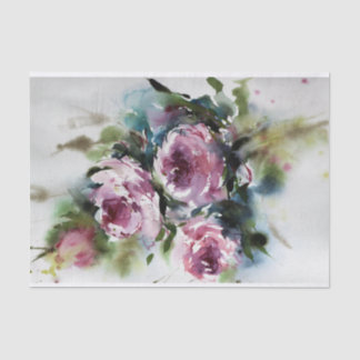 Papel De Seda Rosas acuarelas - para la descomposición del mobil