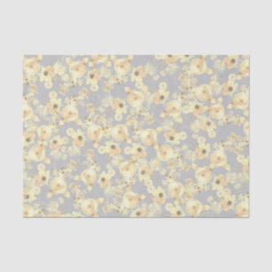 Papel De Seda Rosas amarillas vintage en un suave fondo gris