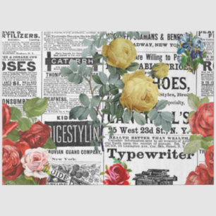 Papel De Seda * Rosas AR23 Decoración de la vendimia de flores f