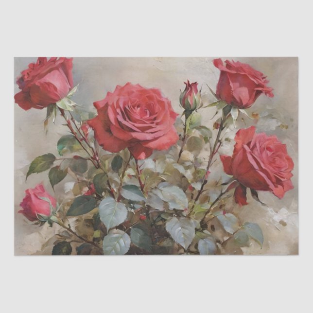 Papel De Seda Rosas Art Oil Painting Decoupage (Anverso)