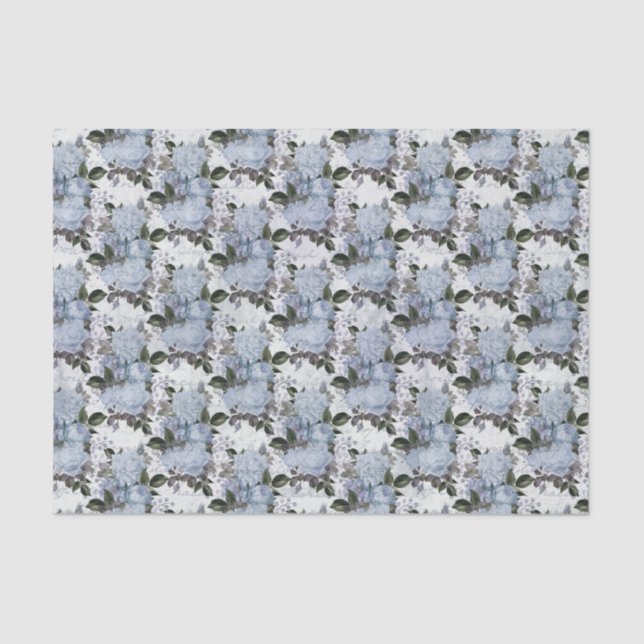 Papel De Seda Rosas azules de época (Anverso)