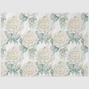 Papel De Seda Rosas Blancas