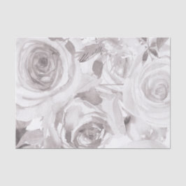 Papel De Seda Rosas Blancas Floral Rosa Moderno Elegante Boda