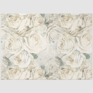 Papel De Seda Rosas blancas vintage