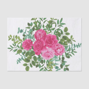 Papel De Seda Rosas Bodas rosados brillantes Floral moderna