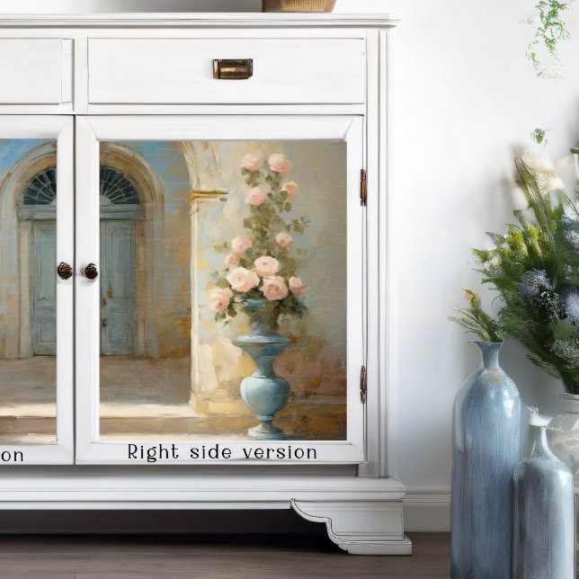 Papel De Seda Rosas Chateau franceses patio floral rosa azul (Subido por el creador)