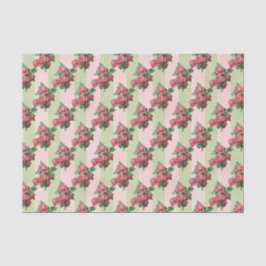 Papel De Seda Rosas de banda rosa y verde