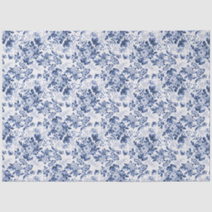 Papel De Seda Rosas de Chintz inglés azul y blanco