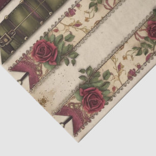 Papel De Seda Rosas de ciruela Steampunk mecánico