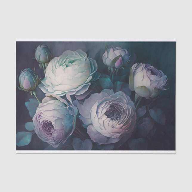 Papel De Seda Rosas de col - Oscuro (Anverso)
