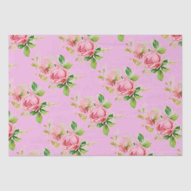 Papel De Seda Rosas de cosecha rosa (Anverso)