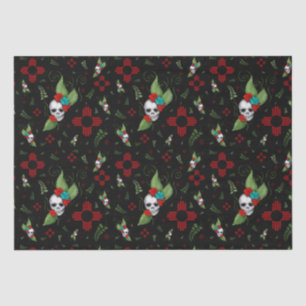 Papel De Seda Rosas de cráneo Zia Sun Greenery Nuevo México Negr