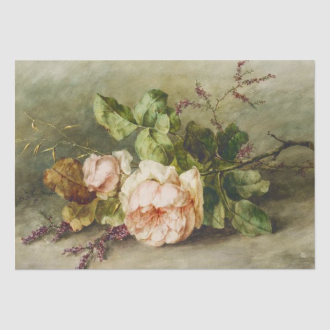 Papel De Seda Rosas de época de Margaretha Roosenboom (Anverso)