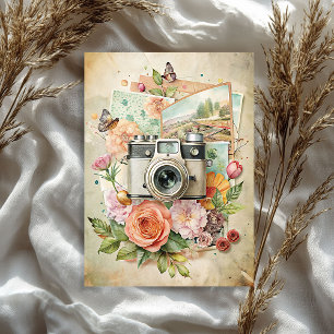 Papel De Seda Rosas de fotos antiguas de la cámara de viajes de 